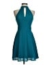 Express Outlet Solid Teal Cocktail Dress Size 0 - photo 1