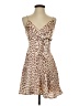 Express 100% Polyester Animal Print Brown Cocktail Dress Size XXS - photo 1