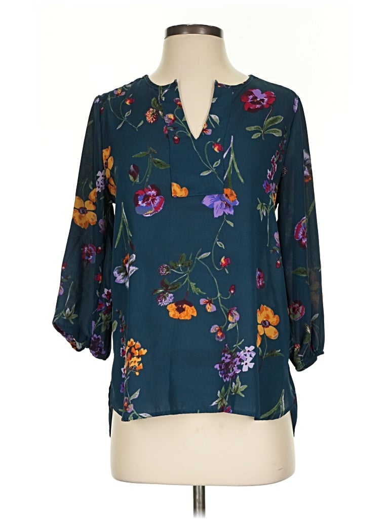 Pre-owned West Kei 3/4 Sleeve Blouse In Teal