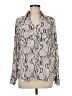 Express 100% Polyester Animal Print Silver Long Sleeve Blouse Size M - photo 1