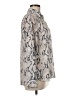 Express 100% Polyester Animal Print Silver Long Sleeve Blouse Size M - photo 4