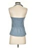 Monteau Blue Sleeveless Button-Down Shirt Size S - photo 2