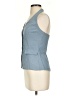 Monteau Blue Sleeveless Button-Down Shirt Size S - photo 5