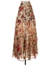 H&M 100% Polyester Floral Tan Casual Skirt Size 0 - photo 1