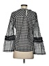J.Crew 100% Cotton Houndstooth Black 3/4 Sleeve Blouse Size 2 - photo 2