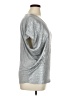 MICHAEL Michael Kors 100% Rayon Metallic Silver Short Sleeve Top Size XL (estimated) - photo 4