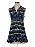 En Creme 100% Rayon Print Blue Casual Dress Size S - photo 1