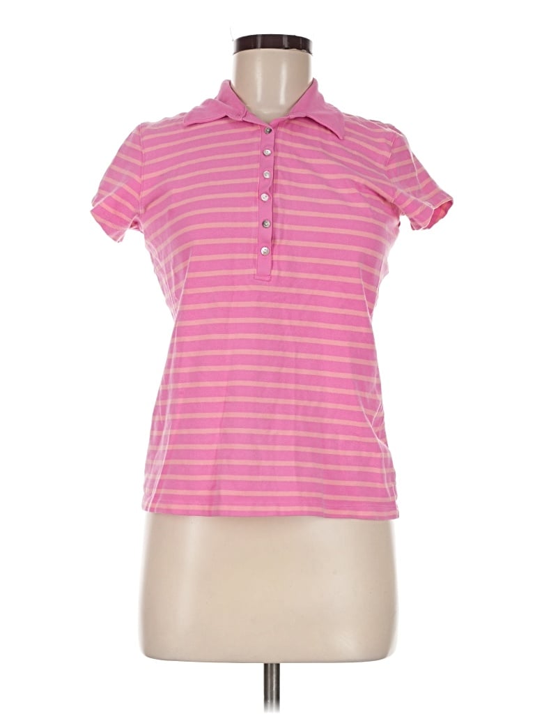 Pre-owned St. John's Bay Short Sleeve Polo Shirt In Pink