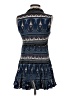 En Creme 100% Rayon Print Blue Casual Dress Size S - photo 2