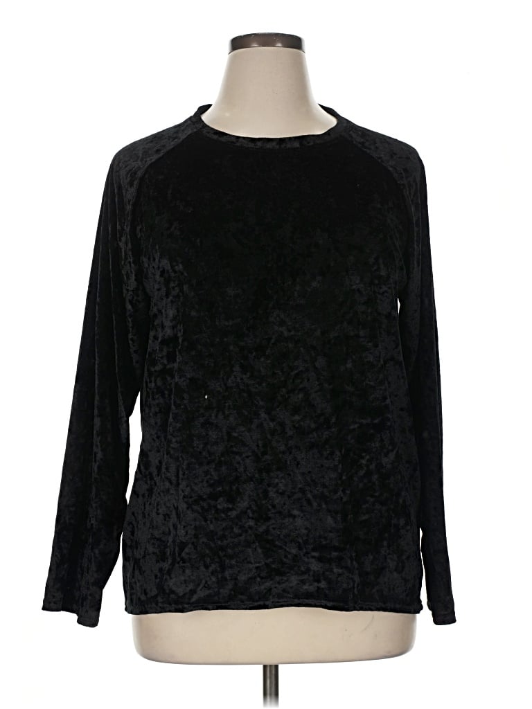 Pre-owned Urban Coco Long Sleeve Top Black Crew Neck Tops