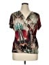 Calvin Klein Brown Short Sleeve Blouse Size XL - photo 1