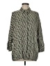 Zara Houndstooth Green 3/4 Sleeve Button-Down Shirt Size M - photo 1