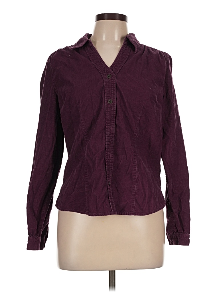 Pre-owned St. John's Bay Long Sleeve Blouse In Burgundy