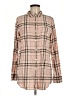 Caslon Plaid Pink Long Sleeve Button-Down Shirt Size M - photo 1