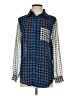 TOBI 100% Polyester Color Block Blue Long Sleeve Blouse Size XS - photo 1