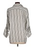 Ann Taylor LOFT 100% Polyester Stripes Silver 3/4 Sleeve Blouse Size L - photo 2