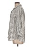 Ann Taylor LOFT 100% Polyester Stripes Silver 3/4 Sleeve Blouse Size L - photo 5
