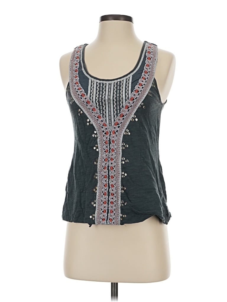Pre-owned Sky Sleeveless Top Gray Halter Neckline Tops