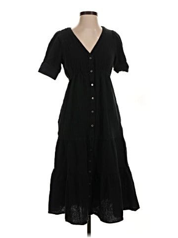 Madewell Lightspun Button-Front Tiered Midi Dress (view 1)