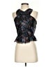 Veronica Beard 100% Polyester Blue Black Sleeveless Blouse Size 2 - photo 1