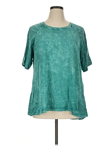 LOGO by Lori Goldstein Short Sleeve Blouse (view 1)