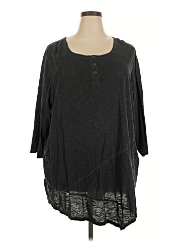 LOGO by Lori Goldstein 3/4 Sleeve Top (view 1)