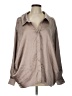 Lumiere 100% Polyester Metallic Tan Long Sleeve Blouse Size L - photo 1