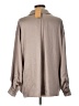 Lumiere 100% Polyester Metallic Tan Long Sleeve Blouse Size L - photo 2