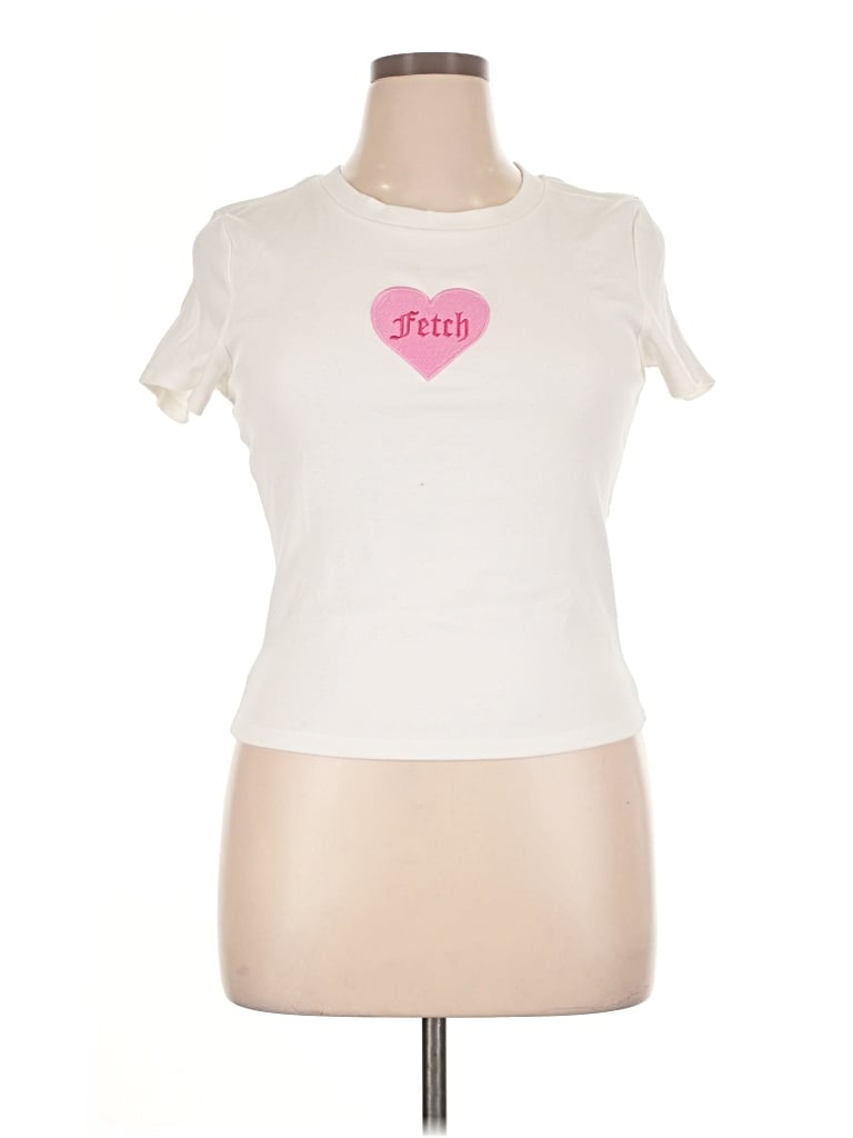 Pre-owned Forever 21 Short Sleeve T-shirt In Ivory