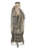 Hale Bob Silver 3/4 Sleeve Blouse Size S - photo 4