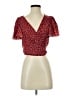 Shein 100% Polyester Burgundy Short Sleeve Blouse Size XS - photo 1
