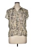 Jones Wear 100% Polyester Animal Print Ivory Short Sleeve Blouse Size 16 - photo 1