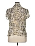 Jones Wear 100% Polyester Animal Print Ivory Short Sleeve Blouse Size 16 - photo 2