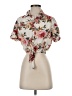 Dex Floral Ivory Short Sleeve Blouse Size XS - photo 1