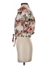 Dex Floral Ivory Short Sleeve Blouse Size XS - photo 5