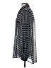 TWO by Vince Camuto 100% Polyester Houndstooth Silver Long Sleeve Blouse Size 0 - photo 5