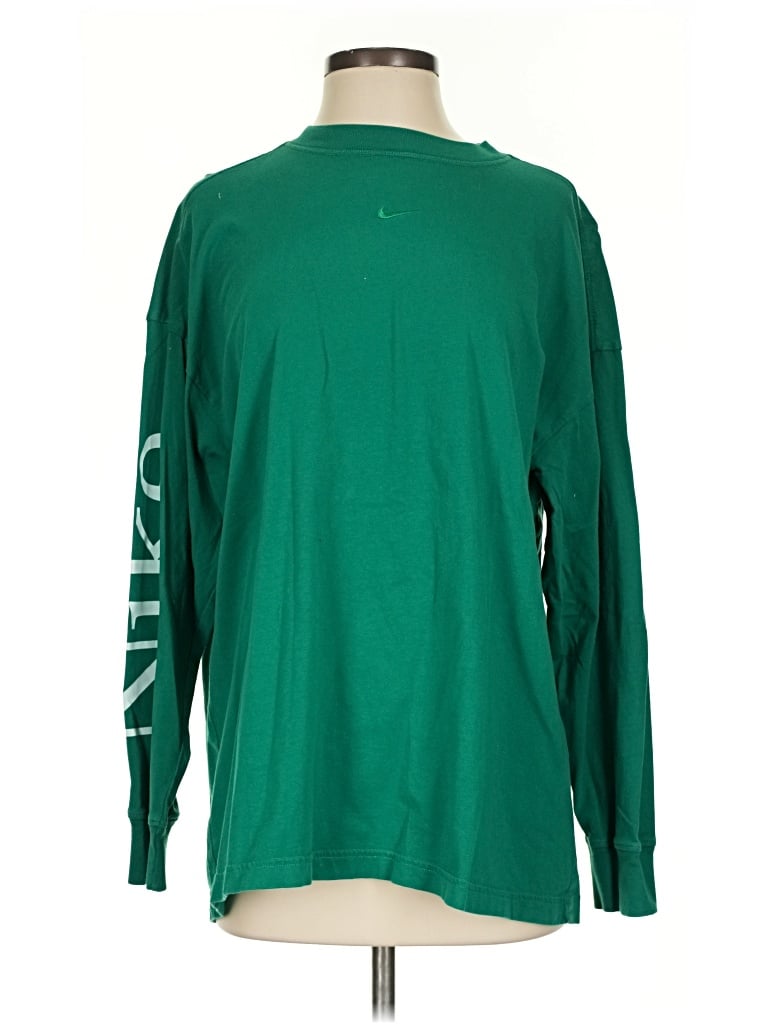 Pre-owned Nike Long Sleeve Polo Shirt In Green