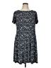 Connected Apparel 100% Polyester Print Blue Casual Dress Size 14 - photo 1