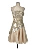 Jump Apparel 100% Polyester Metallic Gold Cocktail Dress Size 16 - photo 1