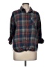 Love Notes Plaid Blue 3/4 Sleeve Button-Down Shirt Size M - photo 1