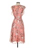Unbranded 100% Polyester Floral Orange Cocktail Dress Size 4 - photo 2