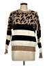 Q2 Animal Print Brown Pullover Sweater Size L - photo 1