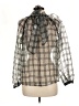 Current Air Silver Long Sleeve Blouse Size M - photo 2