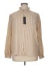 Banana Republic 100% Polyester Stripes Tan Long Sleeve Blouse Size XL - photo 1