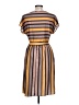 Unbranded 100% Polyester Stripes Brown Casual Dress Size L - photo 2