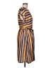 Unbranded 100% Polyester Stripes Brown Casual Dress Size L - photo 4