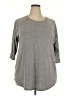 Torrid Gray 3/4 Sleeve Top Size 2X Plus (2) - photo 1