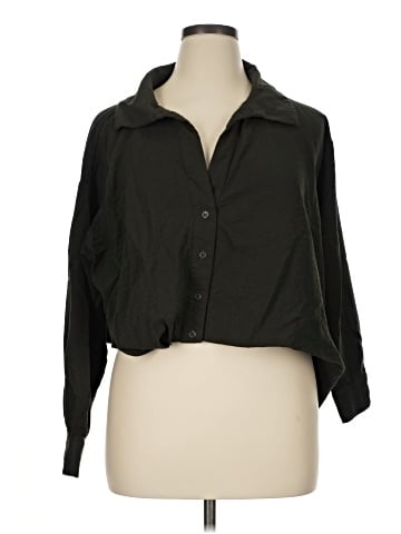 ELOQUII 3/4 Sleeve Button-Down Shirt (view 1)