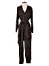 Fashion Nova 100% Polyester Animal Print Black Jumpsuit Size S - photo 1