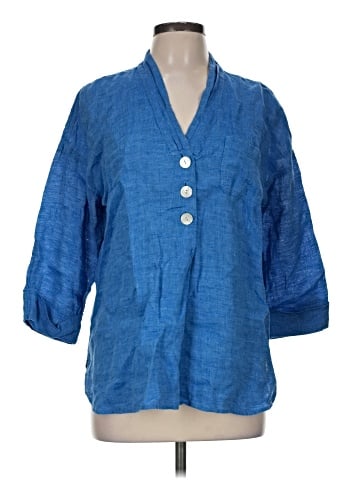 Purejill 3/4 Sleeve Button-Down Shirt (view 1)